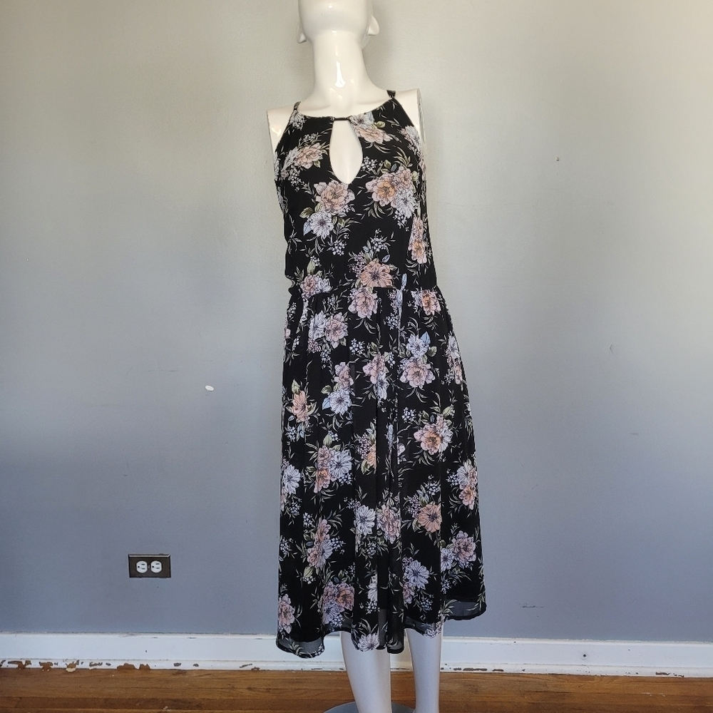 Torrid Black Floral Chiffon Print Mini Dress, BNWT, Size 1X - Picture 2 of 9